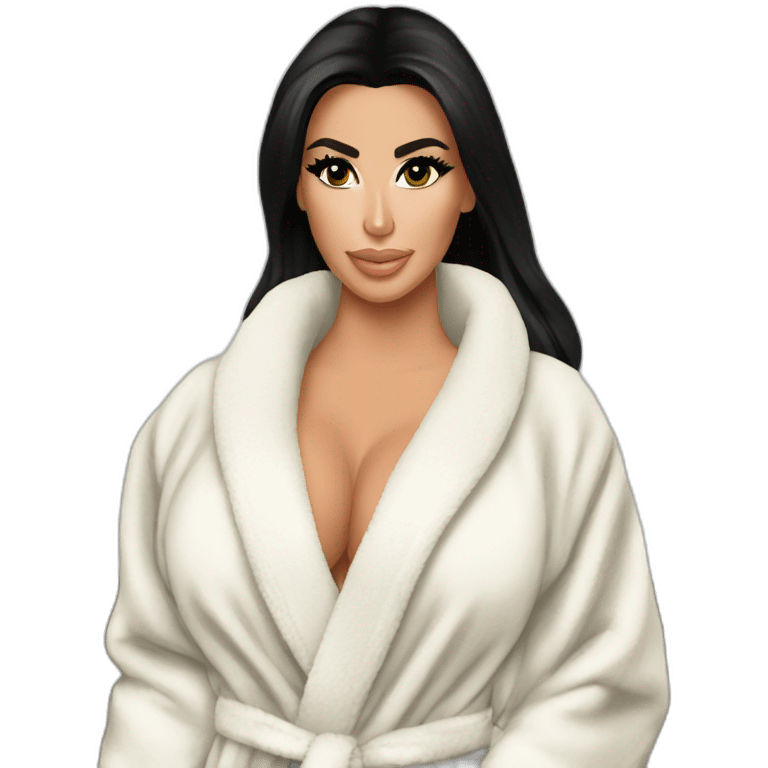 Kim kardashian perfect round bum bathrobe behind emoji