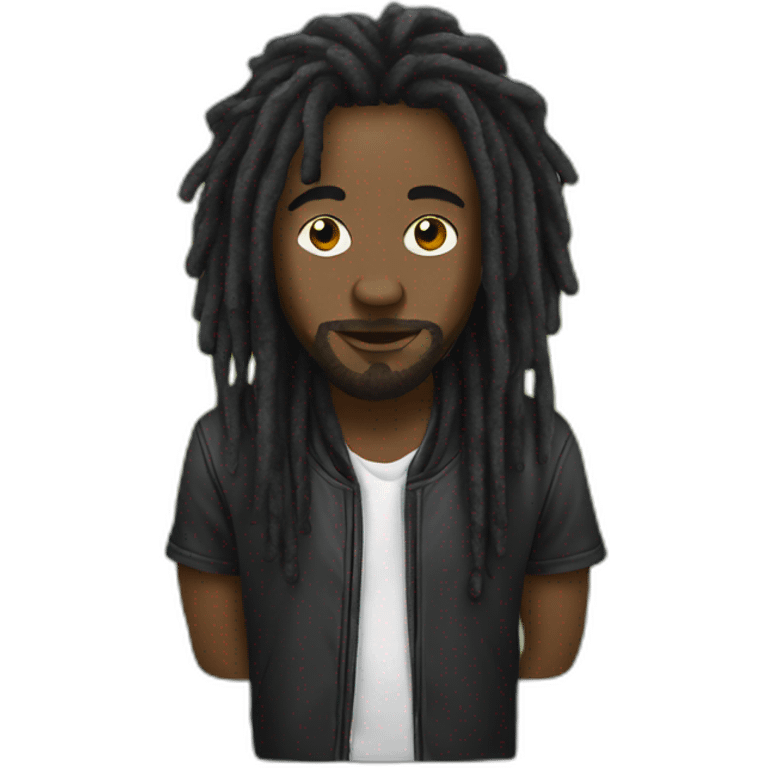 dj-black-dreadlock-raggae emoji