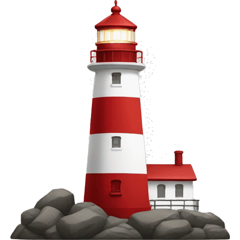 red and white lighthouse  emoji