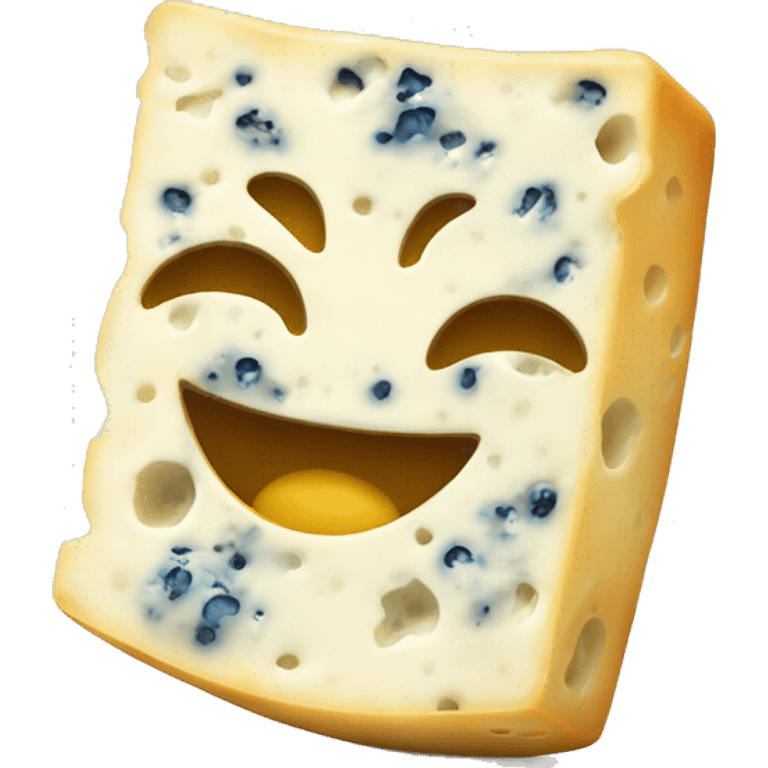 Roquefort cheese with a big laugh emoji