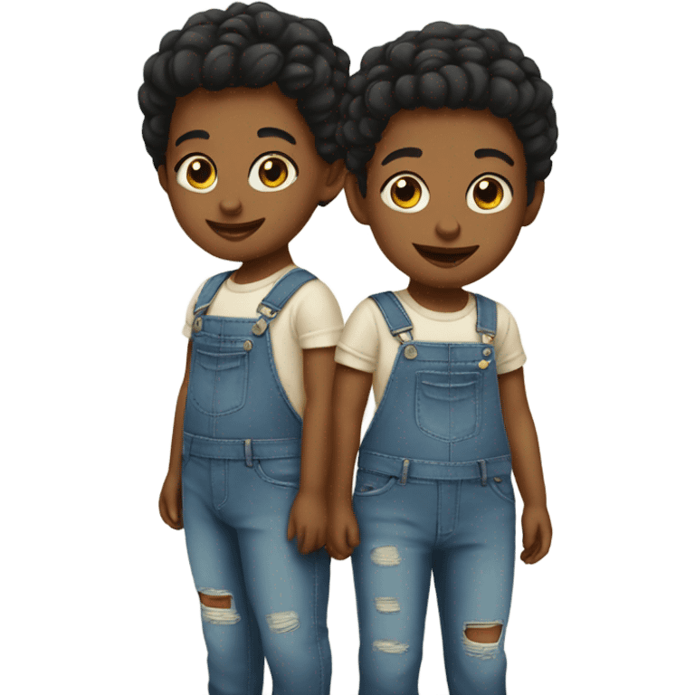 Twins in cute fits emoji