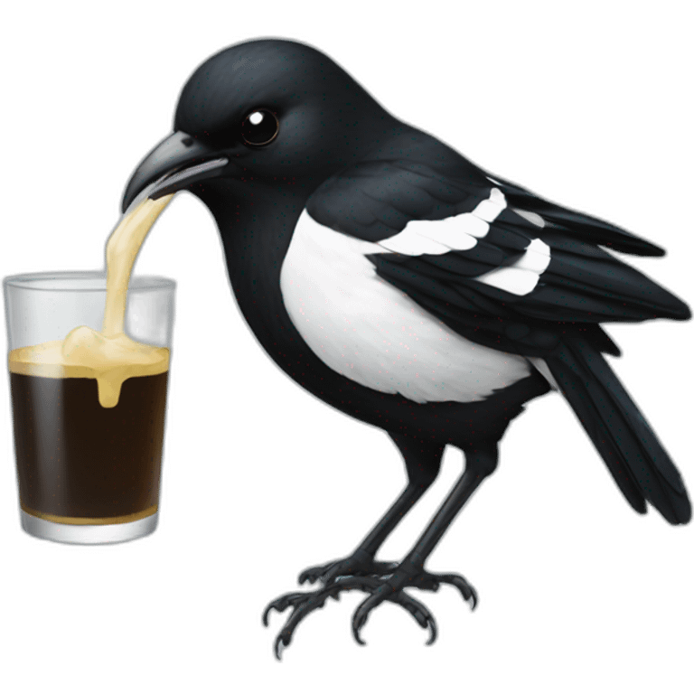 magpie to drink emoji