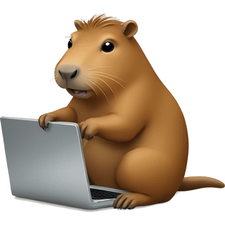 capybara working with laptop emoji