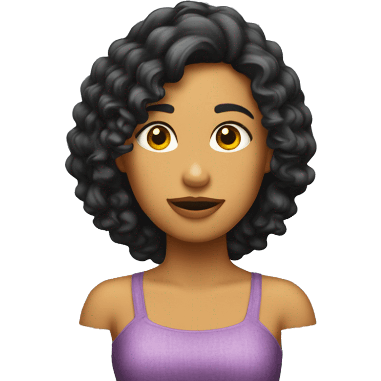 chica de cabellcabello rizado emoji