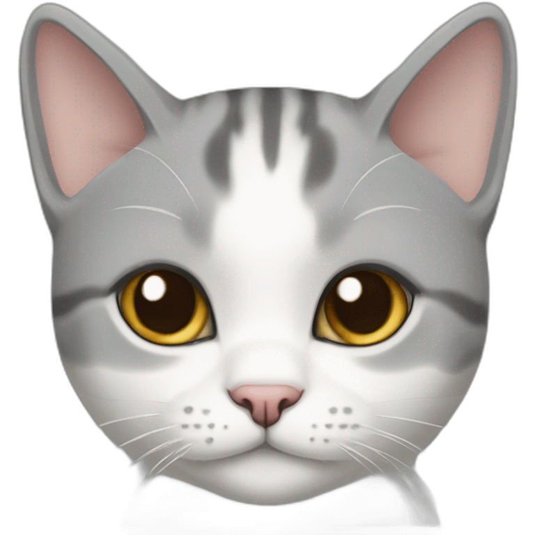 Gray and white English shorthair cat emoji