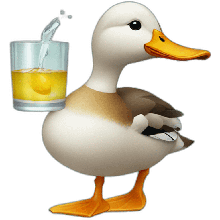 Duck is drinking vodka emoji