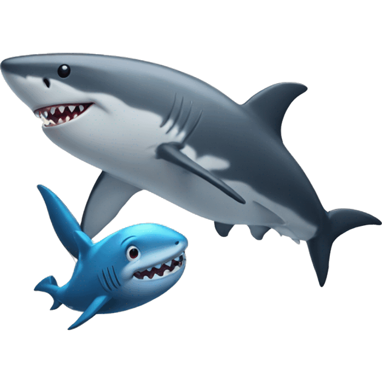 Shark and whale emoji