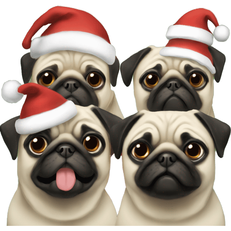 Christmas pugs emoji