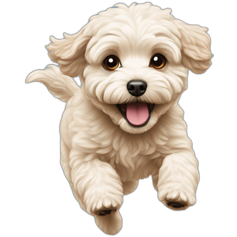 maltipoo jumping emoji