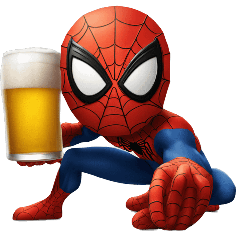 spider man qui boit une bière emoji