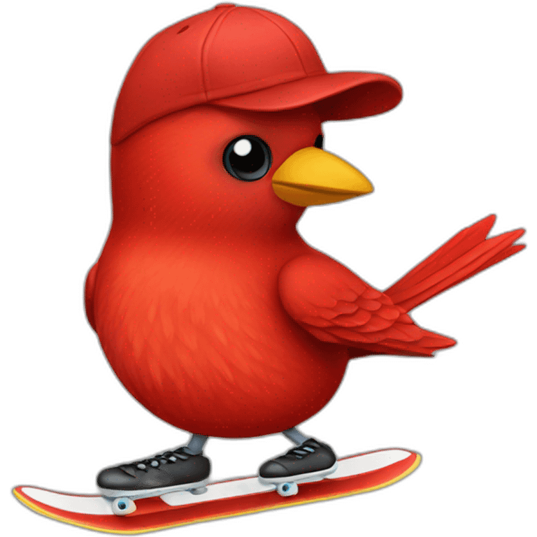 red-bird-skater emoji