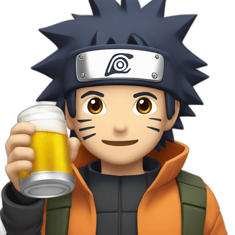 Naruto qui boit une bière emoji