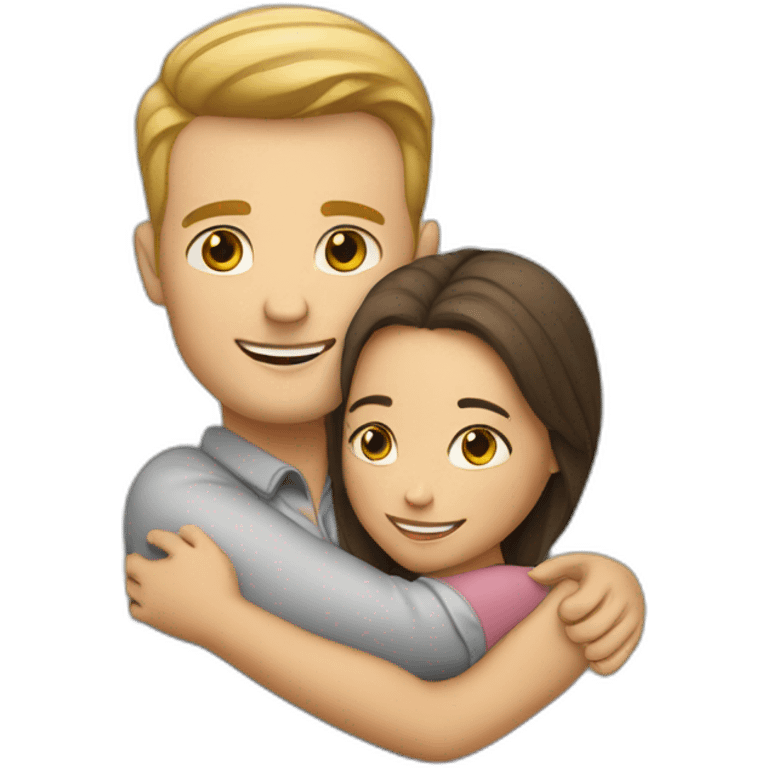 a white man and a girl hugging emoji