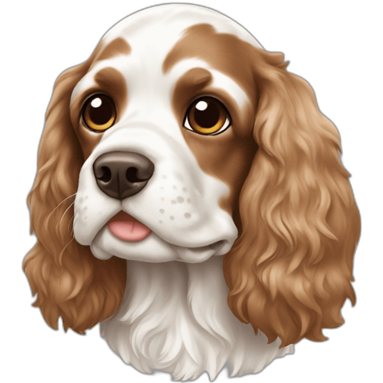 cocker spaniel white brown emoji