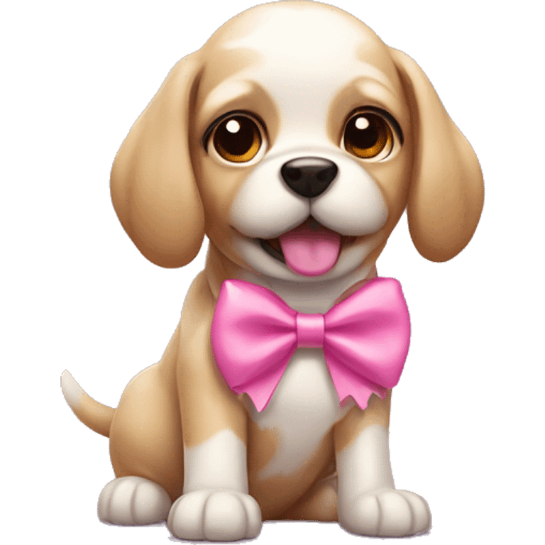 dog with pink bow emoji