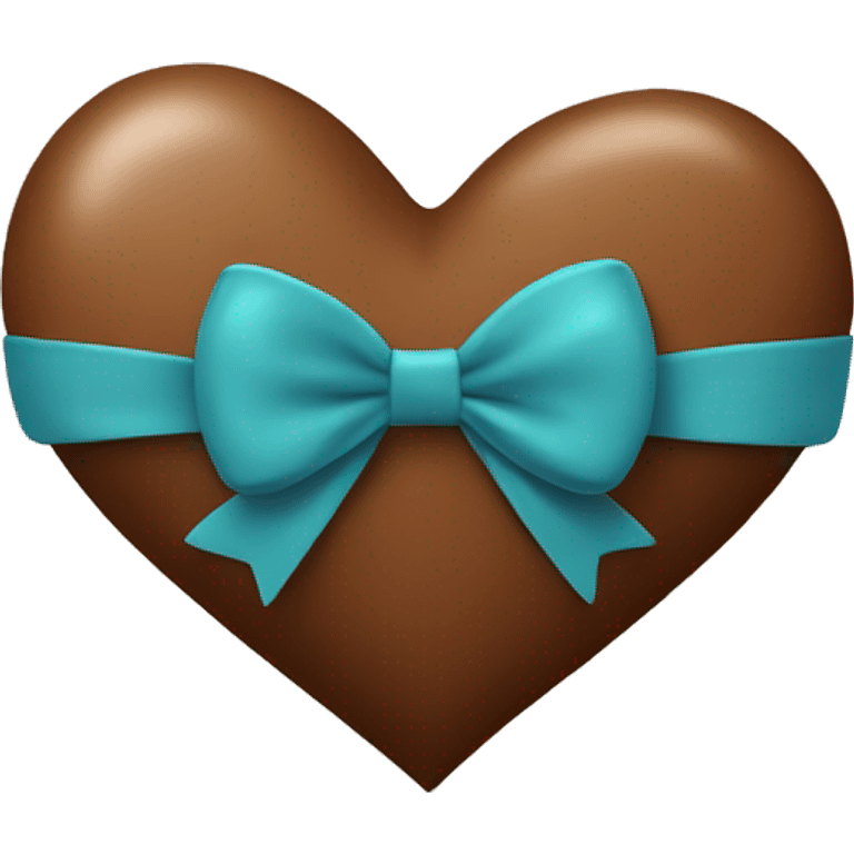 Brown heart with bow  emoji