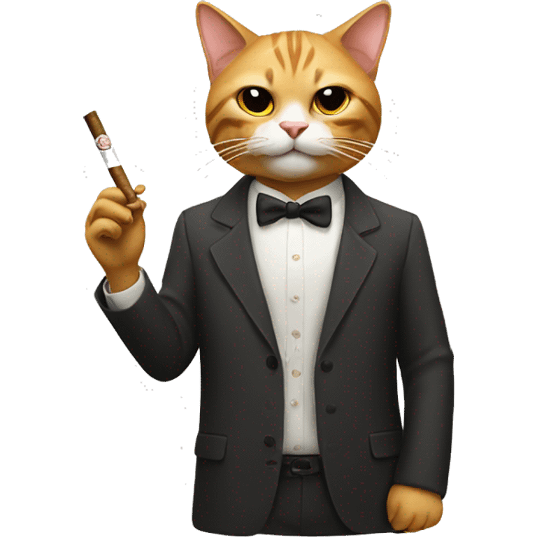 cat with a cigarrete emoji