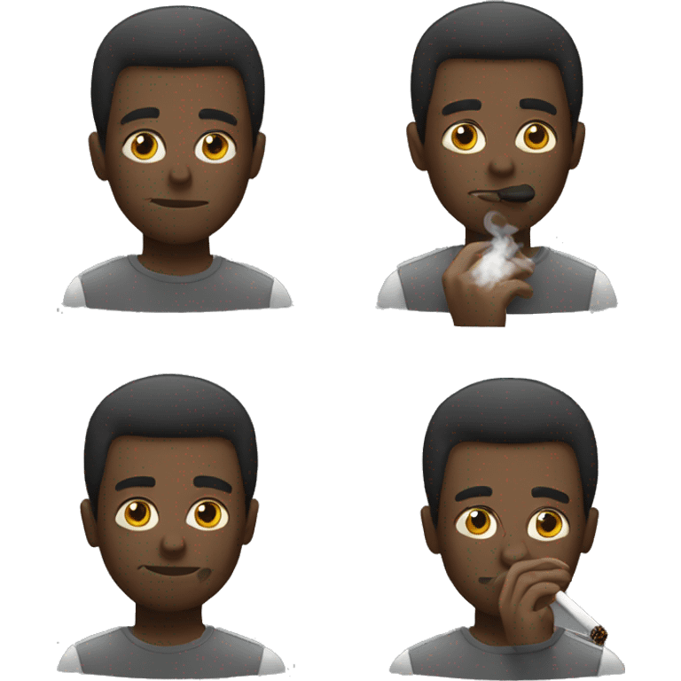 Black male smoking emoji