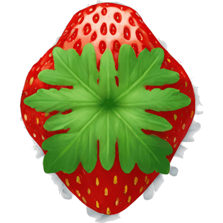 strawberry inside snowflake emoji