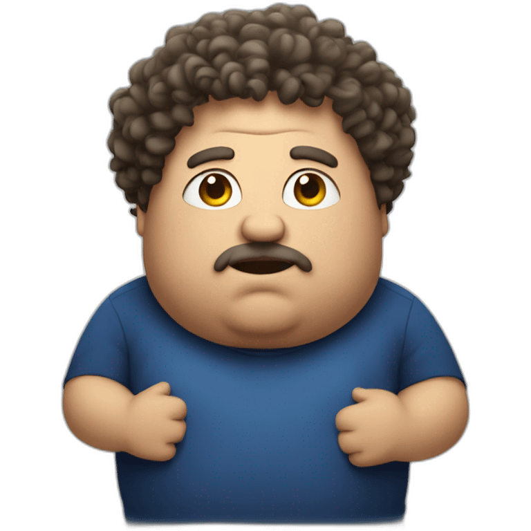 Fat man with big curly hair emoji