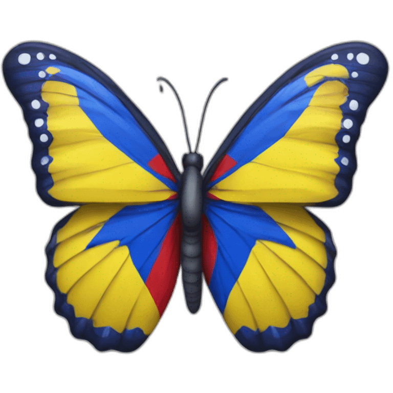 Una mariposa con los colores de la bandera de Colombia emoji