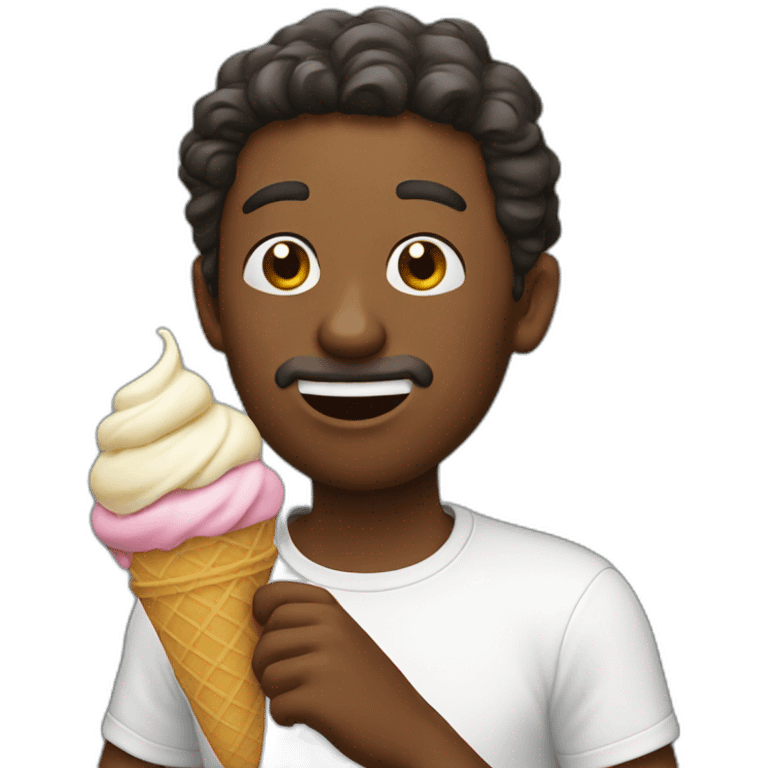 Man licking ice cream emoji