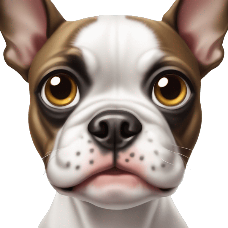 boston terrier, eyes looking in different directions emoji