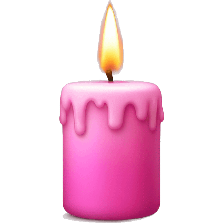 Candle with a pink color emoji