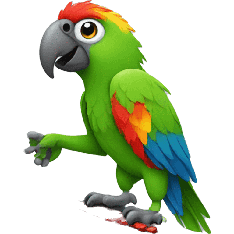 parrot picking a keyboard emoji