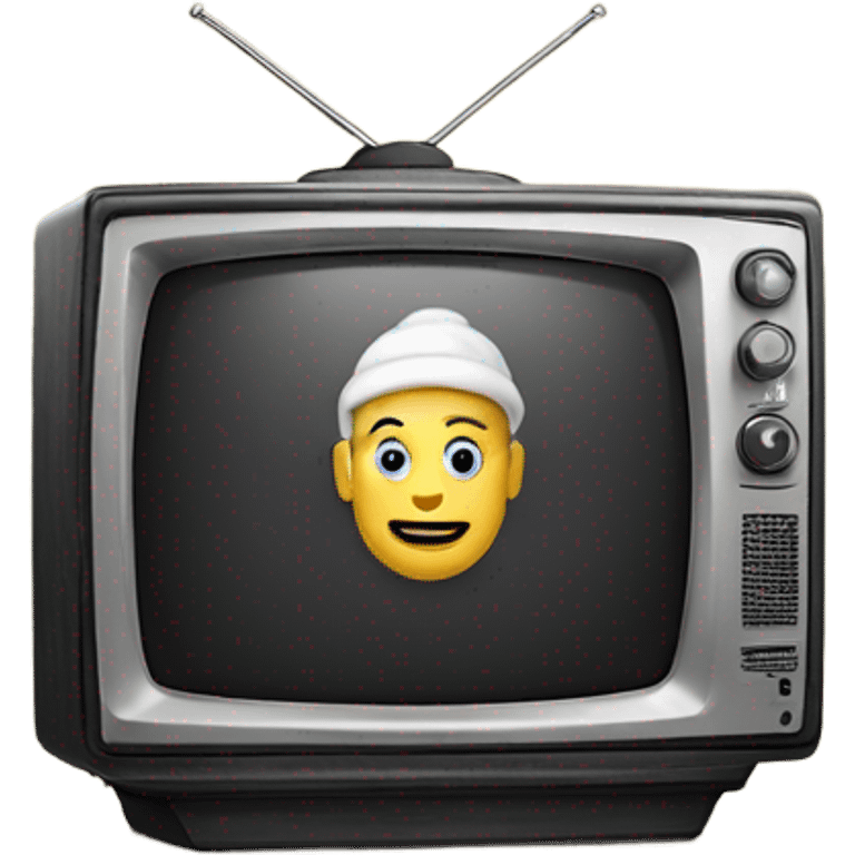 Tv with old Christmas film on emoji