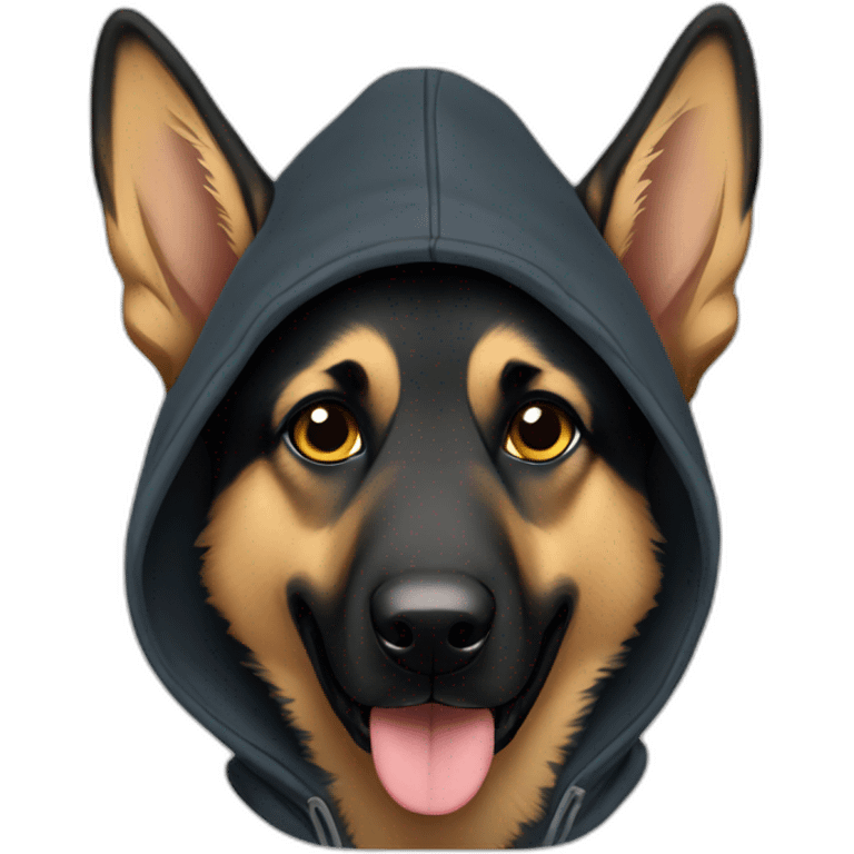 German shepherd dog wearing hoodie  emoji