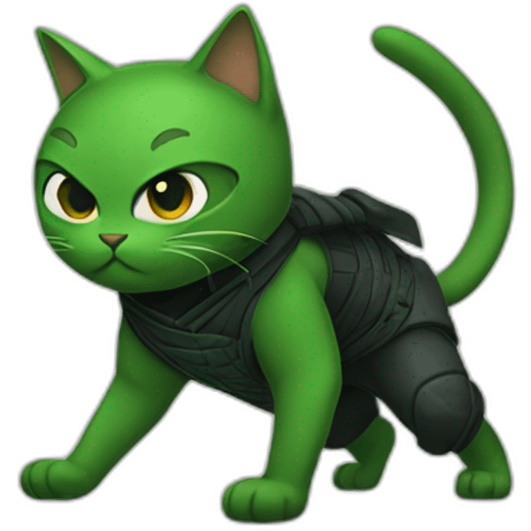 green and ninja cat emoji