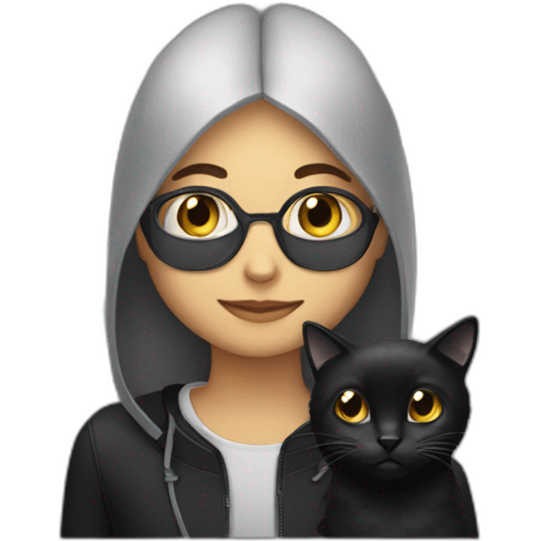 young software engineer with black cat emoji