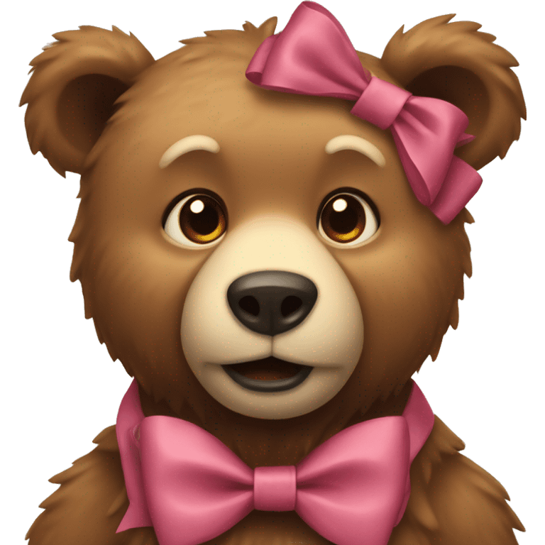 Bear wearing a bow emoji