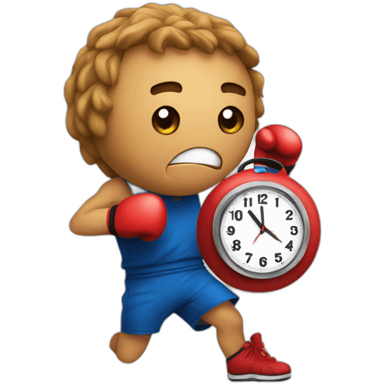 boxing with a clock emoji