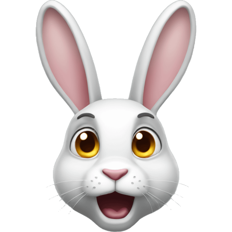 Rabbit looking scared emoji