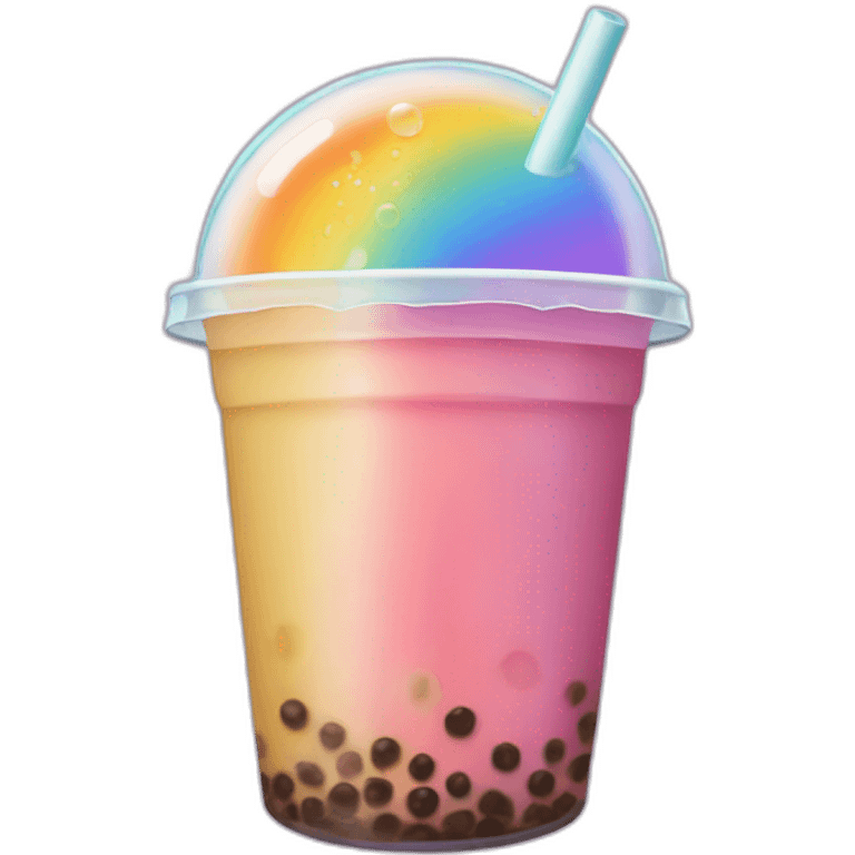 Bubble tea rainbow emoji