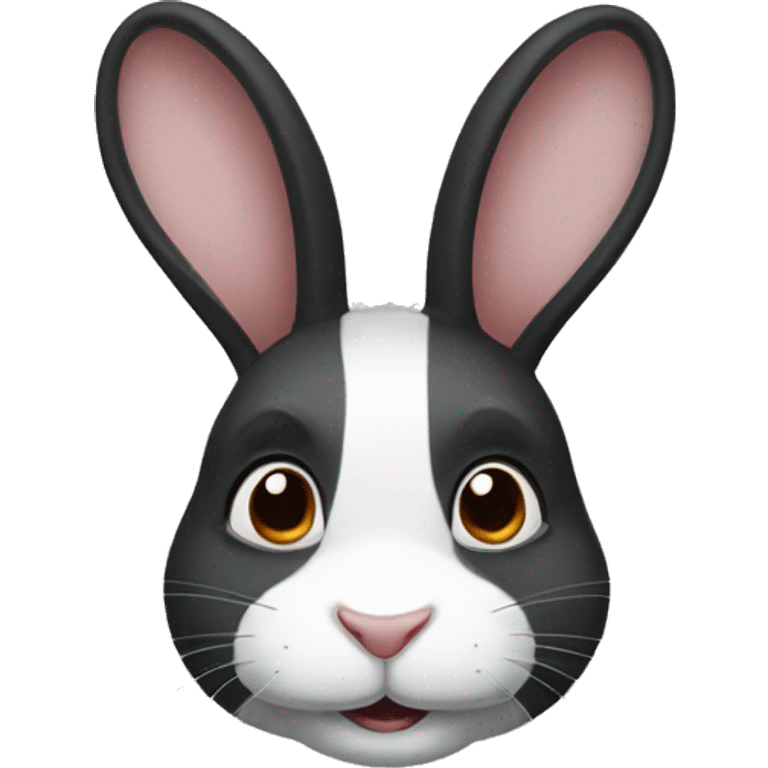 Black and white rabbit emoji