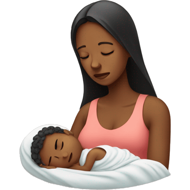 sad mother with newborn emoji