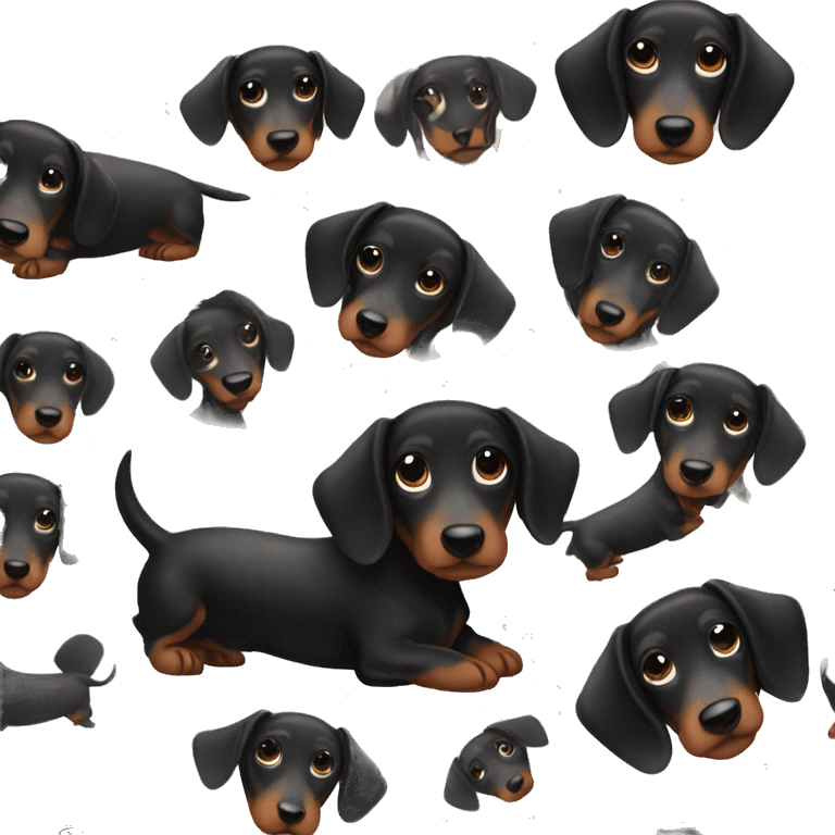 Cute black dachshund  emoji