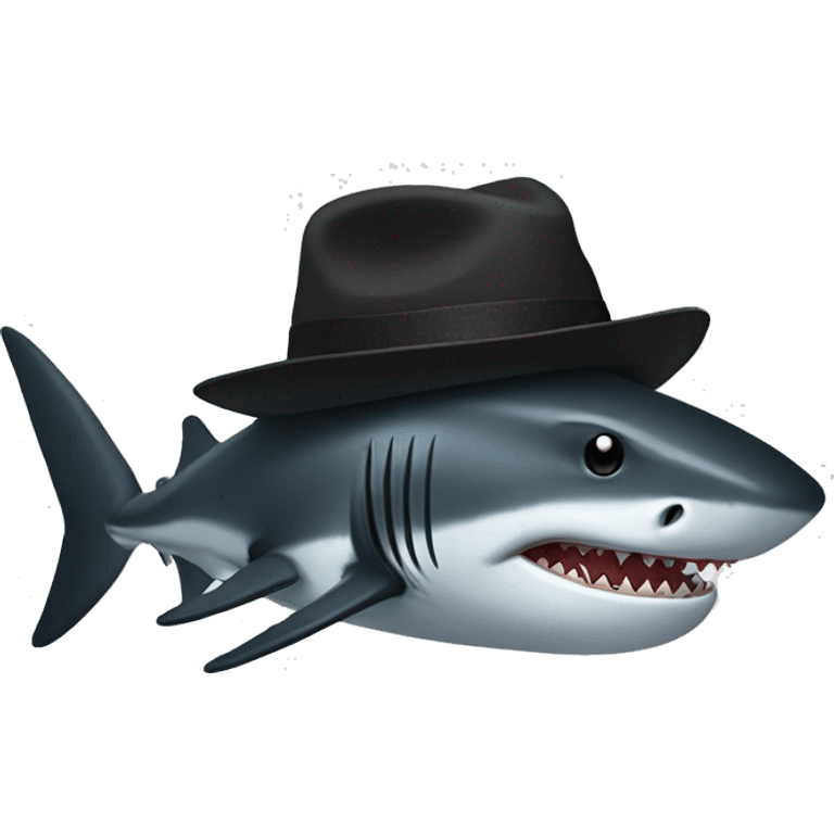 black shark using a hat emoji