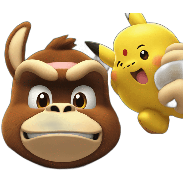 Donkey Kong and pikachu emoji