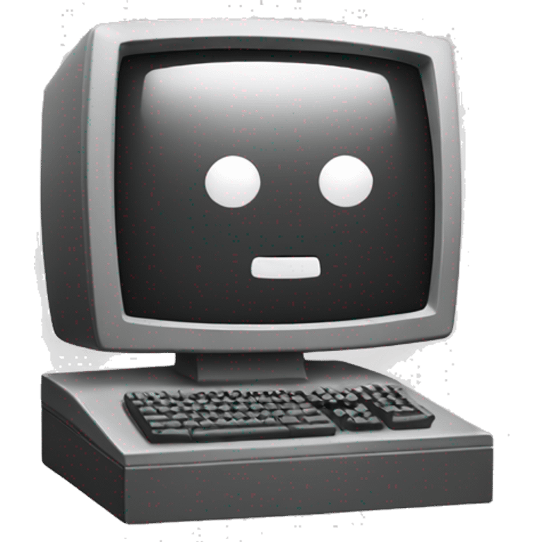 monitor with videogame playing emoji