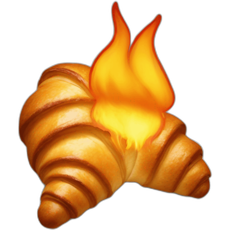 croissant on fire emoji