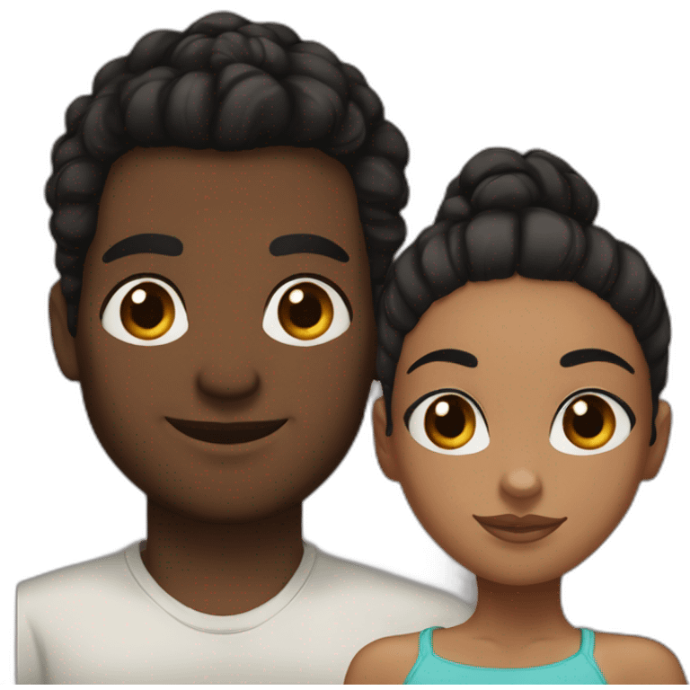 Wenthworth miller and a black girl brown eyes and sblack hair in a bun emoji