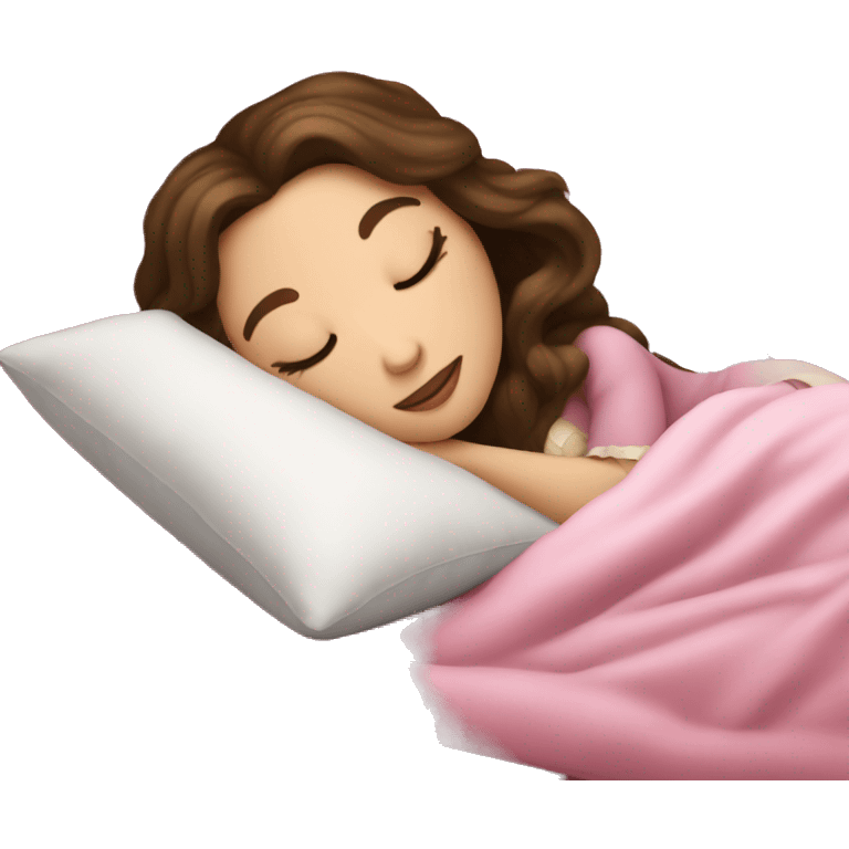 sleeping beauty brunette white girl with a silk pillow emoji