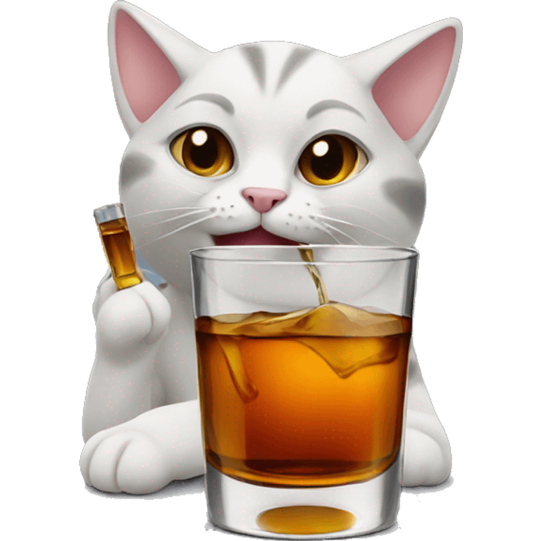 cats drinking whiskey emoji