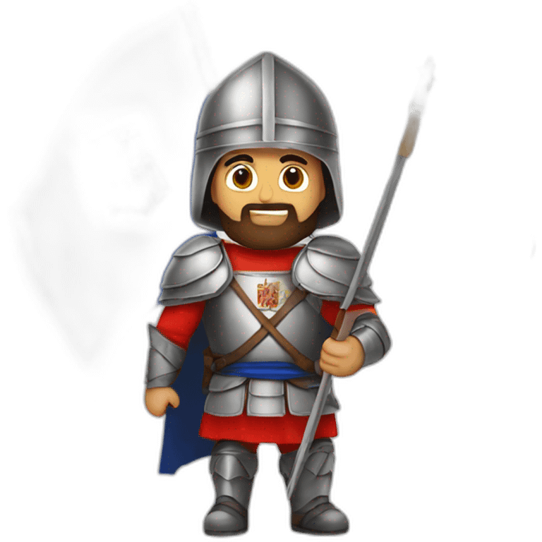 Armenian crusader with the flag of Armenia emoji