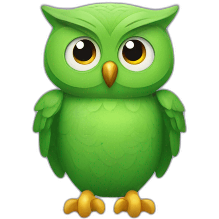 Duolingo green owl mascot emoji