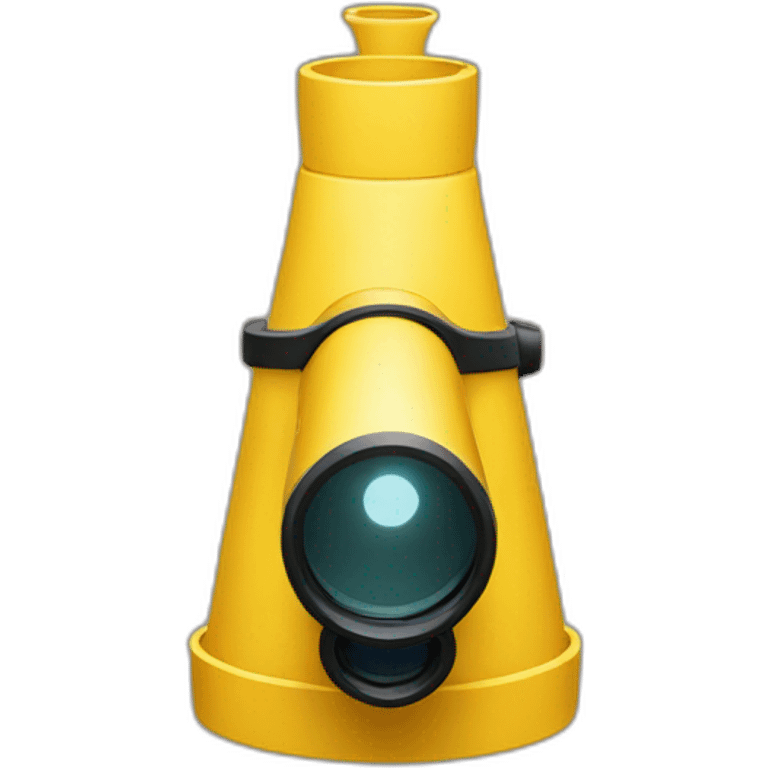 A yellow emoji looking something through binoculars  emoji